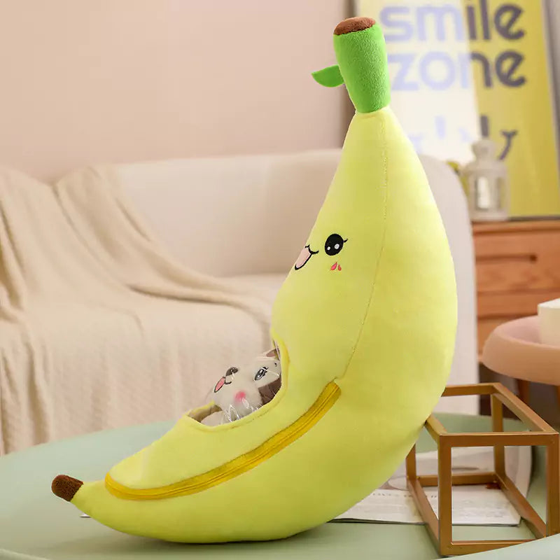 Affen-Plüschtiere, versteckt in Bananen, kreatives Geburtstagsgeschenk für Kinder