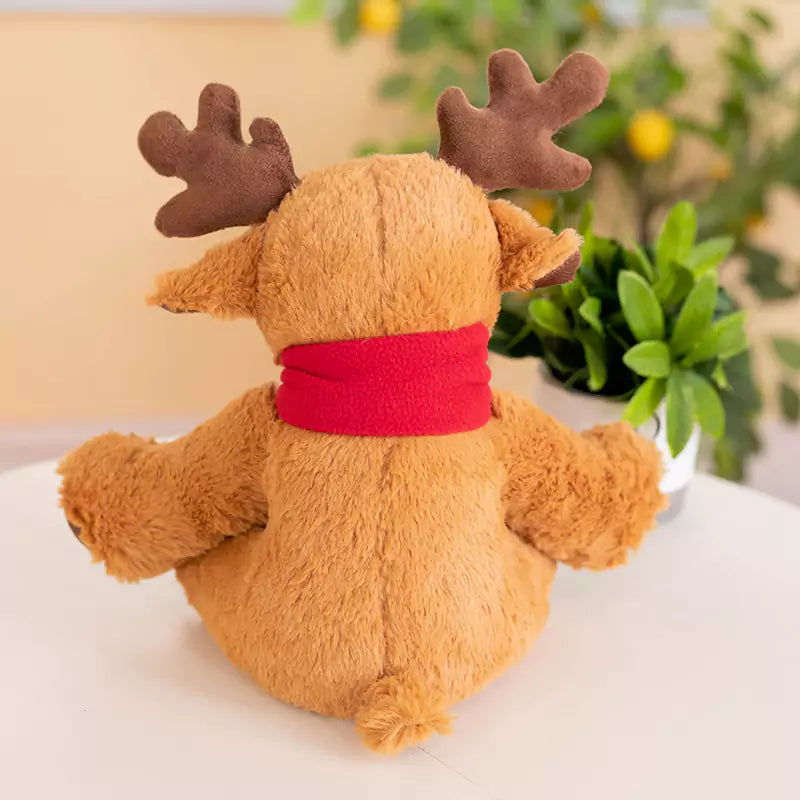 Plush Stuffed Animals Christmas Deer Wearing Scarves as Holiday Gifts for Kids