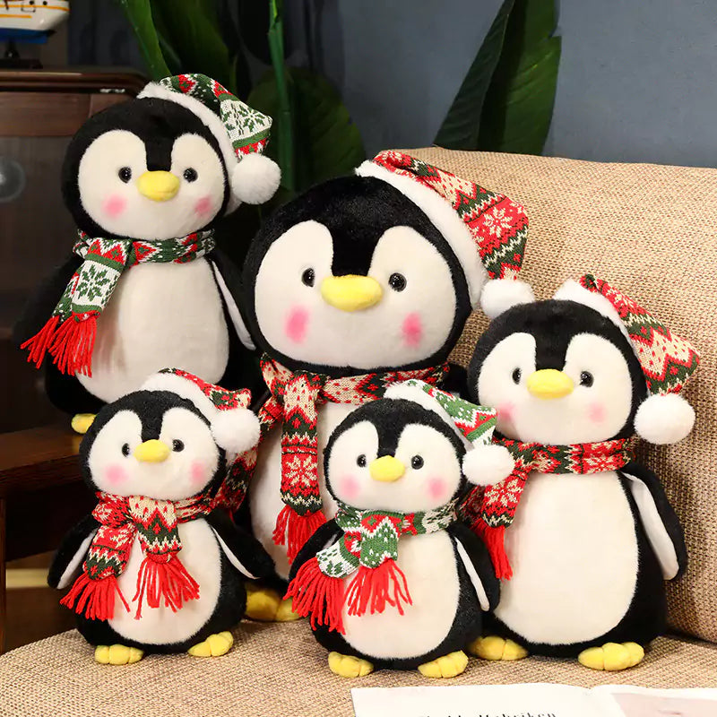 Penguin Plush Stuffed Animal Scarf Cute Christmas Gift for Kids Dookilive