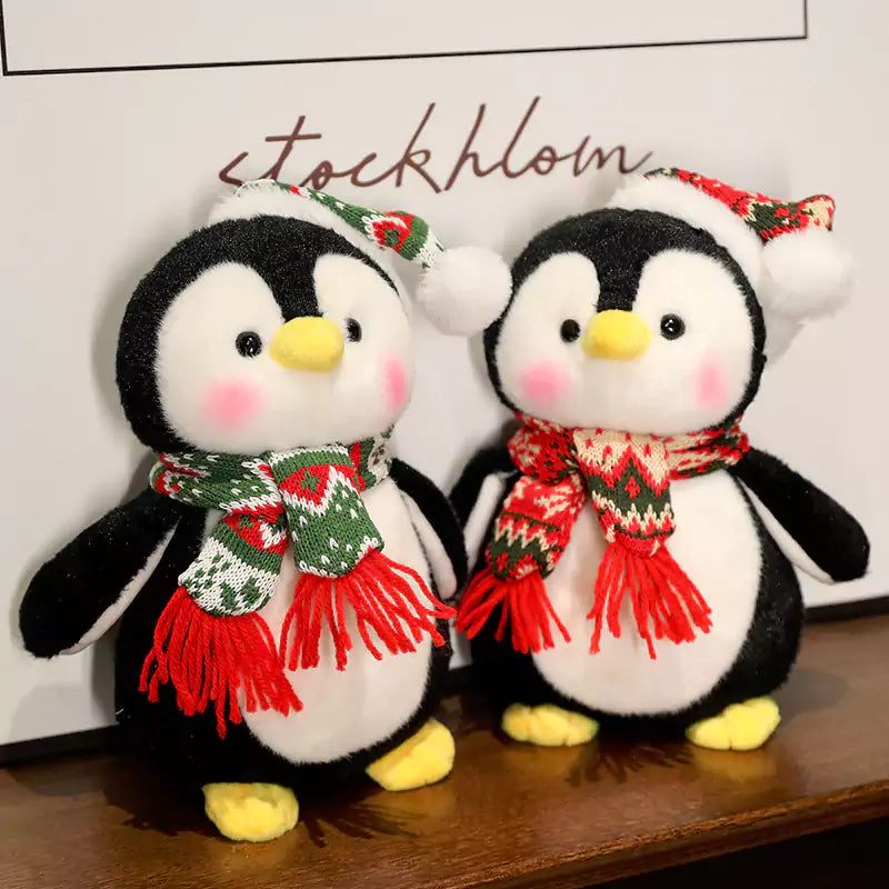 Penguin Plush Stuffed Animal Scarf Cute Christmas Gift for Kids Dookilive