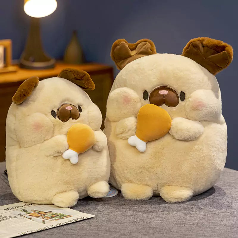 Cartoon Dog plush stuffed animal chubby doll holding food as a birthday gift for girls Dookilive