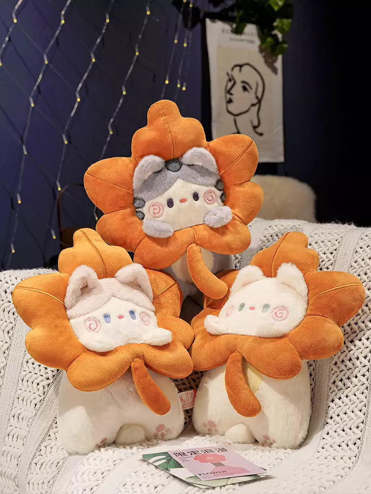Plush Stuffed Animal Cat Cute Maple Leaf Shaped Birthday Gift for Girls Dookilive