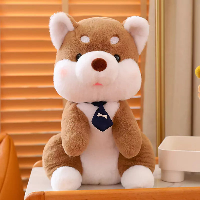 Chaigou Dog Plush Stuffed Animal Doll Wearing a Bowtie Super Cute Birthday Gift for kids Dookilive