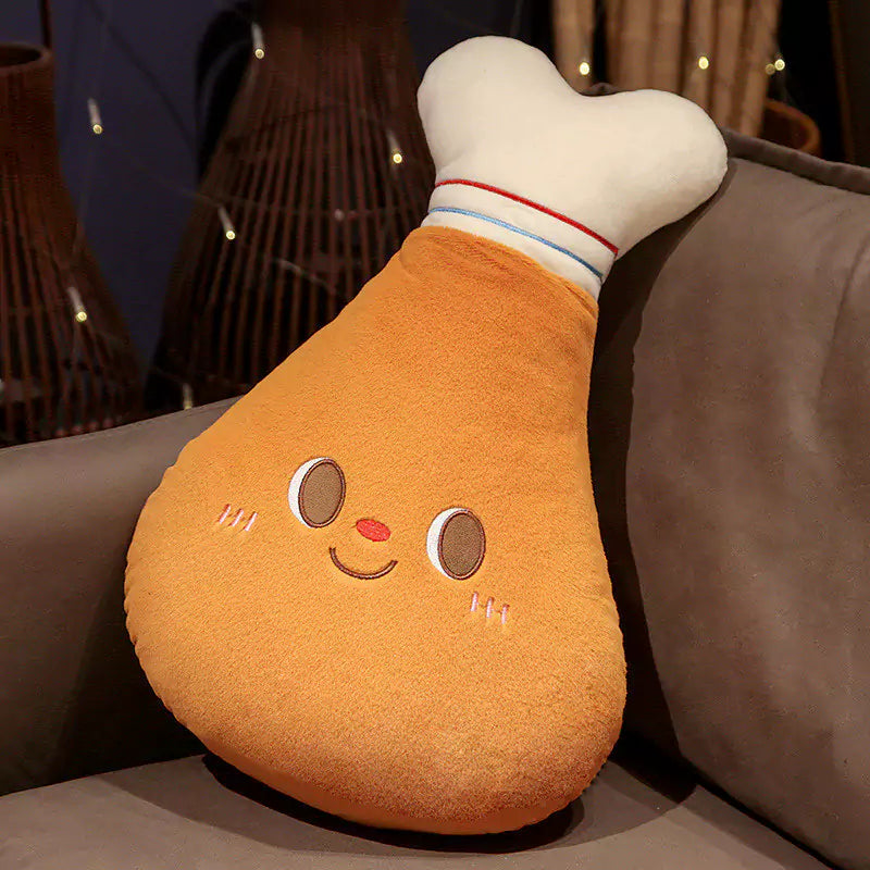 Hamburg Chicken Leg Home Throw Pillow Creative Food Design Sofa Cushion Gift for Kids Dookilive