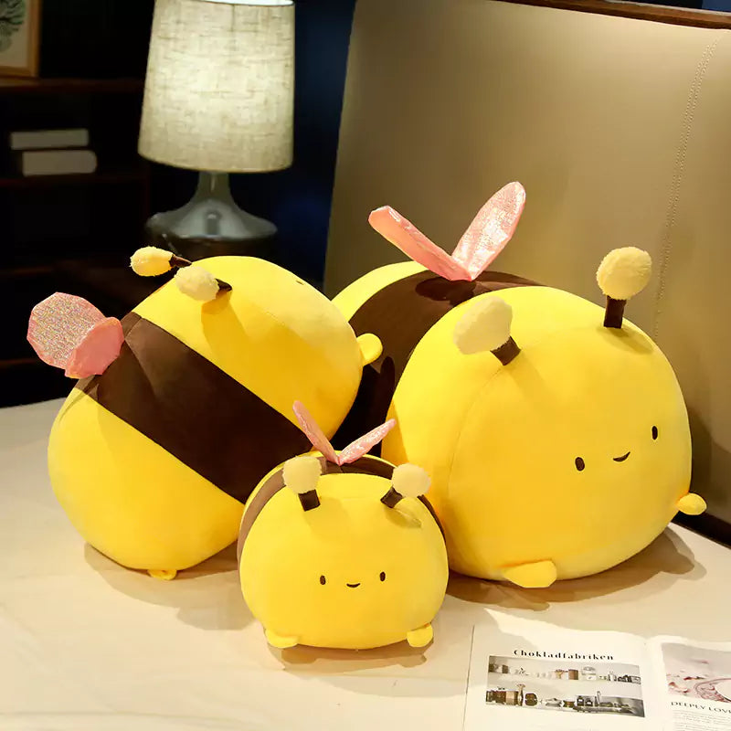 Cojín relleno de felpa de abeja, almohada suave de animales de dibujos animados para el hogar para niñas Dookilive