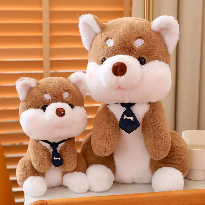 Chaigou Dog Plush Stuffed Animal Doll Wearing a Bowtie Super Cute Birthday Gift for kids Dookilive