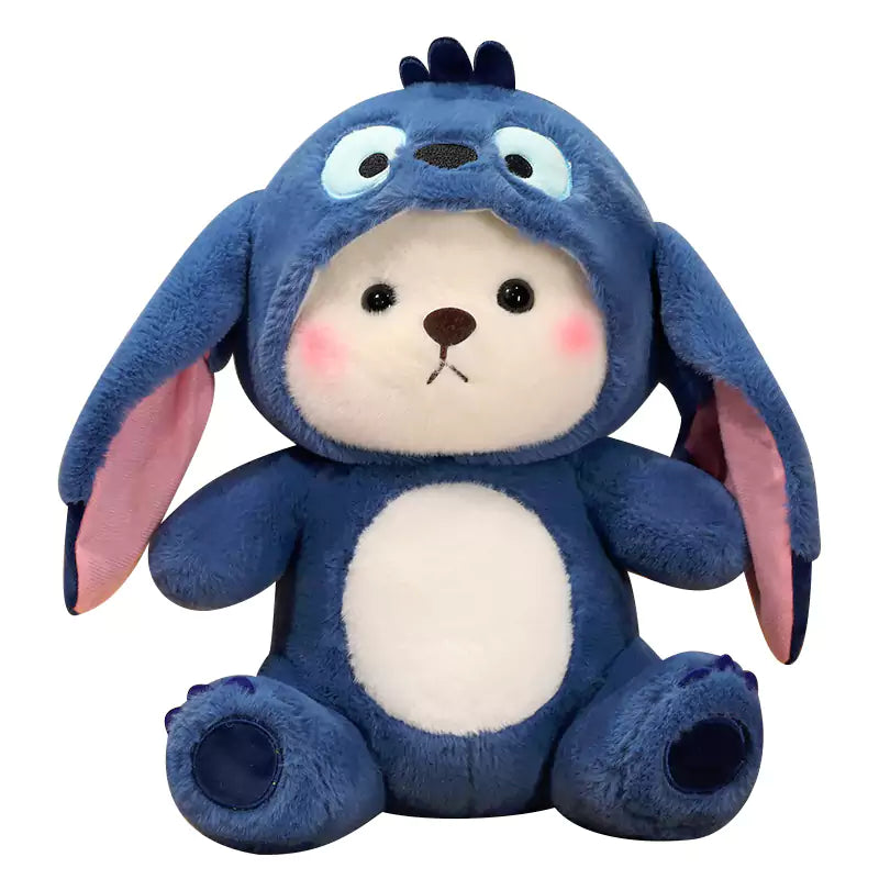 Little Bear Plush stuffed Animals Doll in Cartoon Coat Gift for Kids