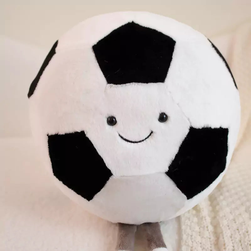 Plush Stuffed Toy Basketball and Football Simulation Cute Expression Birthday Gift for Boys Dookilive