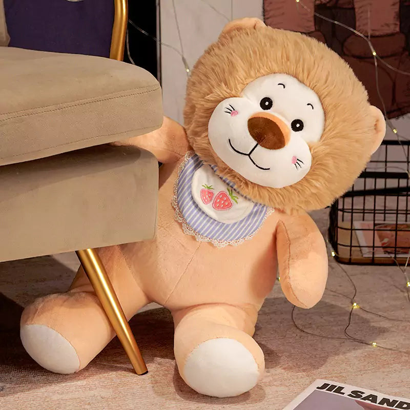 Little Lion Plush Stuffed Animal Doll Series Cute Bib Gift for Friends