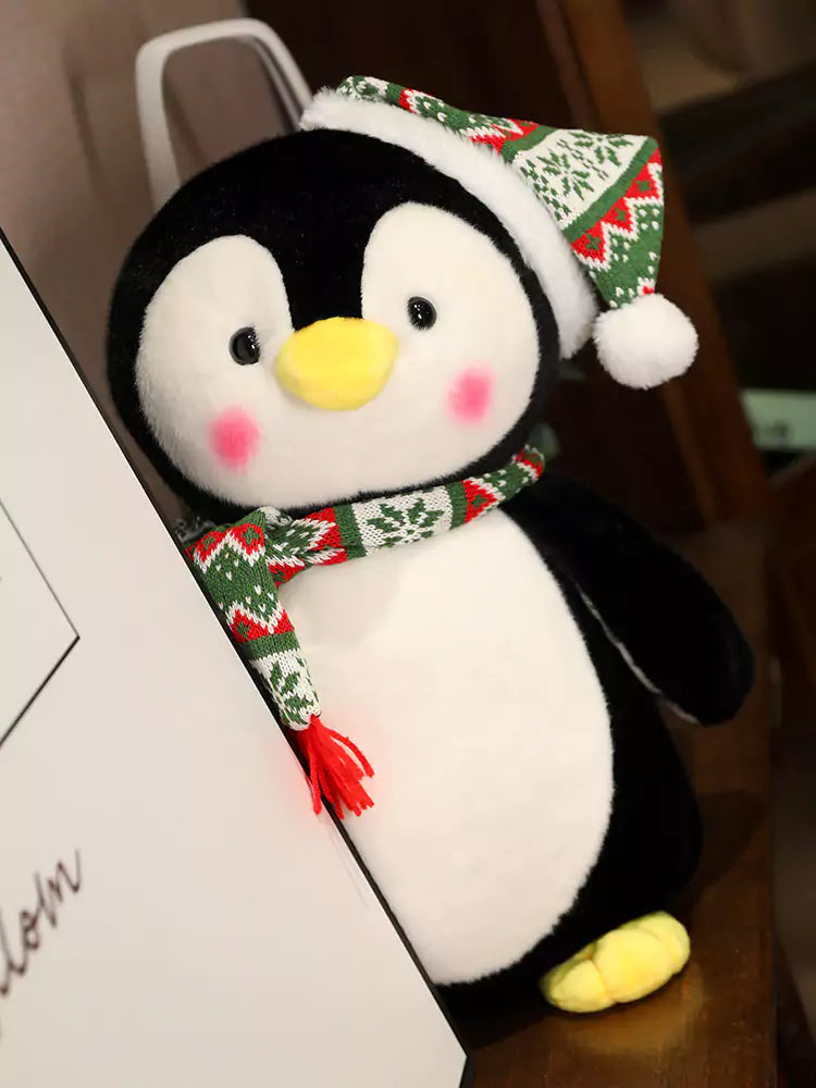 Penguin Plush Stuffed Animal Scarf Cute Christmas Gift for Kids Dookilive