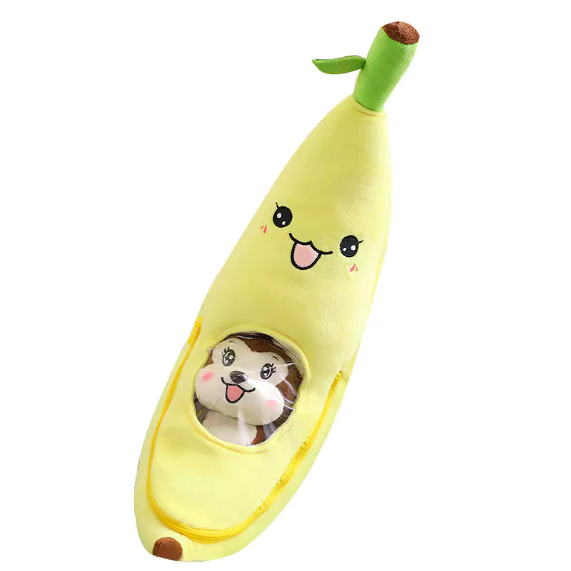 Affen-Plüschtiere, versteckt in Bananen, kreatives Geburtstagsgeschenk für Kinder