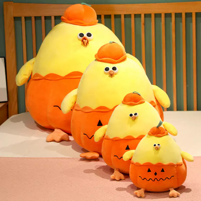 Chicken Stuffed Animal Funny Pumpkin Shape Halloween Gift for Friends Dookilive