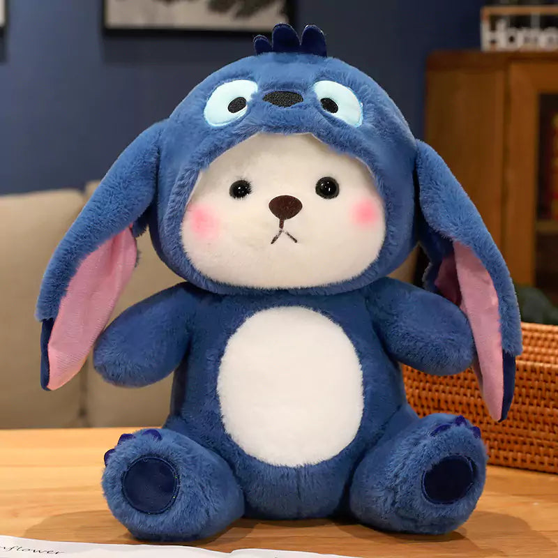 Little Bear Plush stuffed Animals Doll in Cartoon Coat Gift for Kids