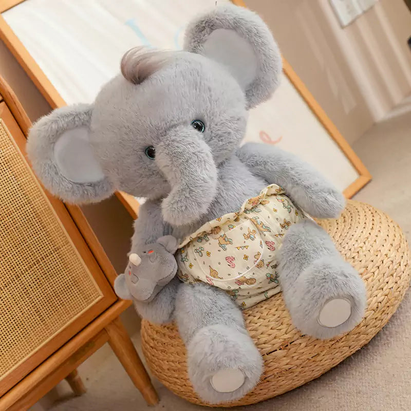 Cute Elephant and Fox Plush Toy Birthday Gift for Children