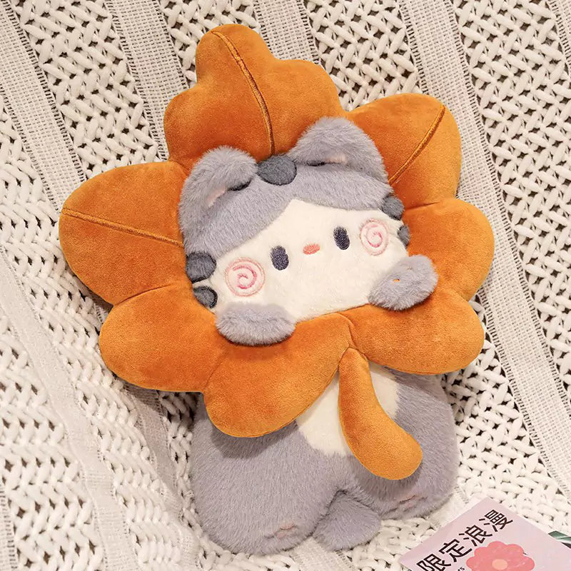 Plush Stuffed Animal Cat Cute Maple Leaf Shaped Birthday Gift for Girls Dookilive
