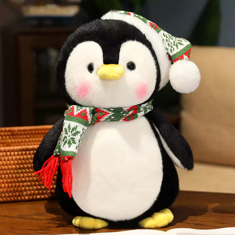 Penguin Plush Stuffed Animal Scarf Cute Christmas Gift for Kids Dookilive