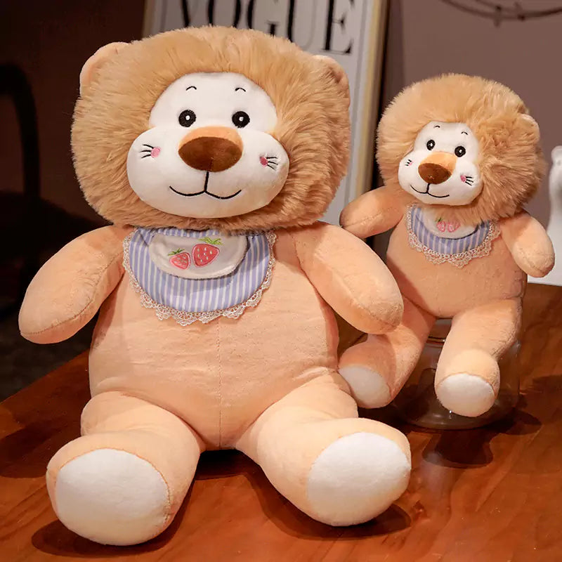 Little Lion Plush Stuffed Animal Doll Series Cute Bib Gift for Friends