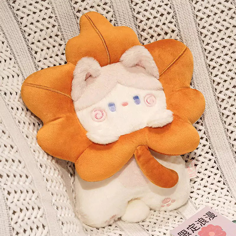 Plush Stuffed Animal Cat Cute Maple Leaf Shaped Birthday Gift for Girls Dookilive