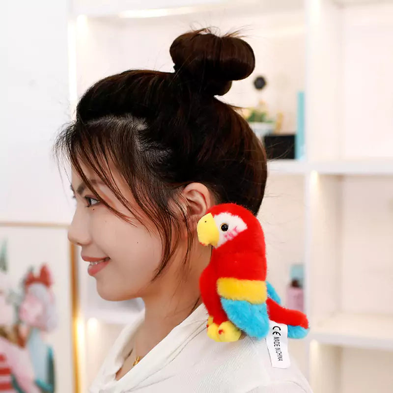 Parrot Plush Toy Magnet Stand Shoulder