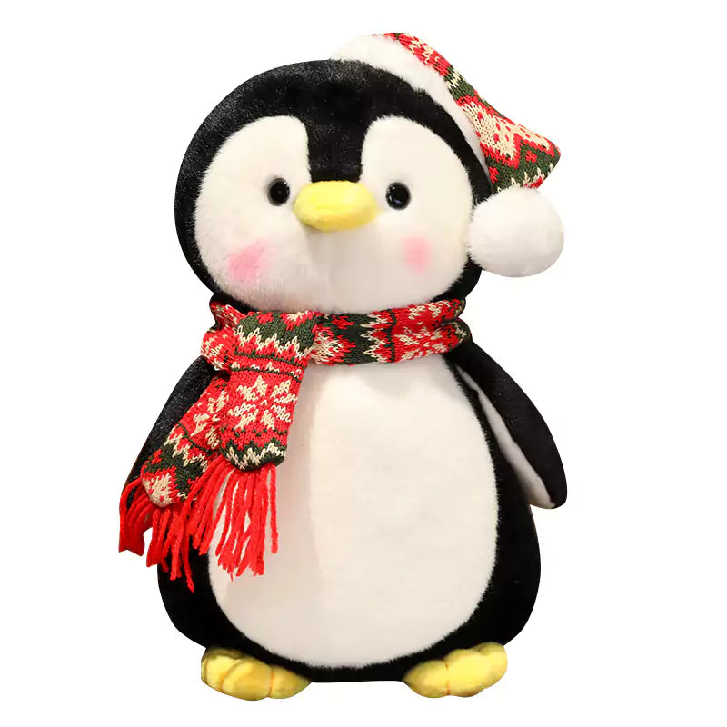 Penguin stuffed animal near top me