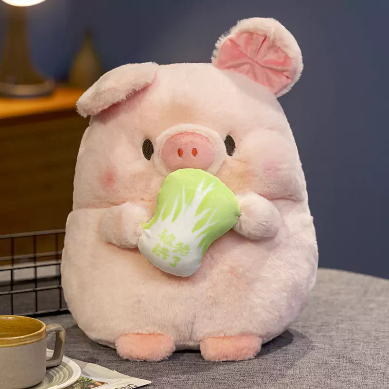 Cartoon Dog plush stuffed animal chubby doll holding food as a birthday gift for girls Dookilive