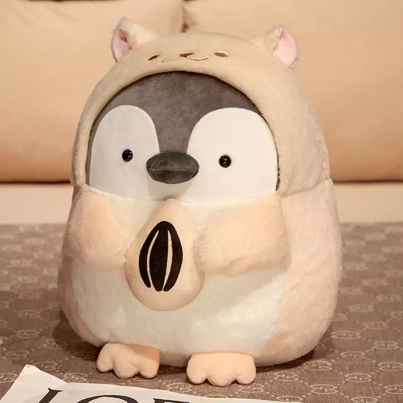 帽子をかぶったかわいいペンギンのぬいぐるみ メロンの種を持った子供たちへのクリスマスプレゼント Dookilive