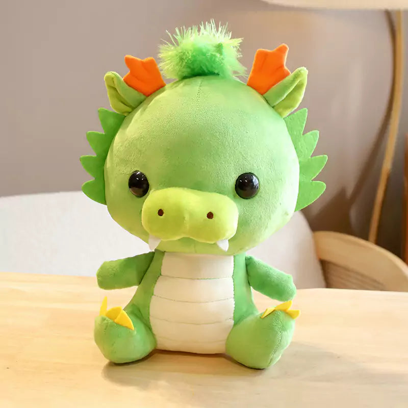 Kleine grüne Drache-Plüschtierpuppe, neues süßes Geburtstagsgeschenk für Jungen und Mädchen
