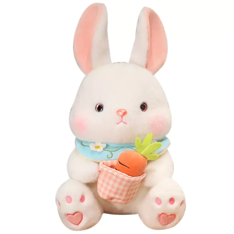 Rosa Kaninchen-Plüschtier mit Karotte, Geburtstagsgeschenk für Kinder