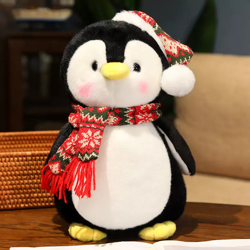 Penguin Plush Stuffed Animal Scarf Cute Christmas Gift for Kids Dookilive