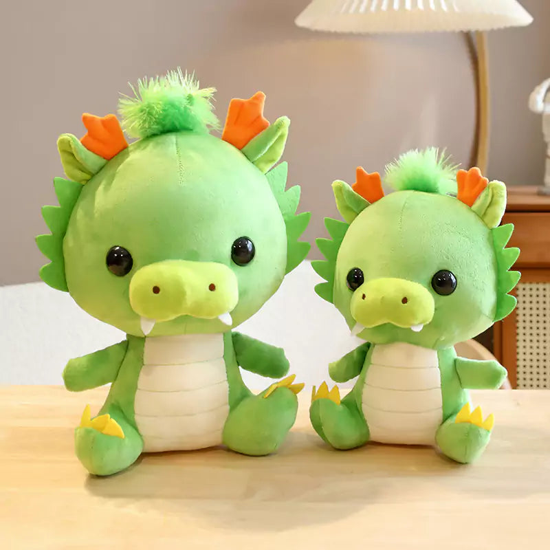 Kleine grüne Drache-Plüschtierpuppe, neues süßes Geburtstagsgeschenk für Jungen und Mädchen
