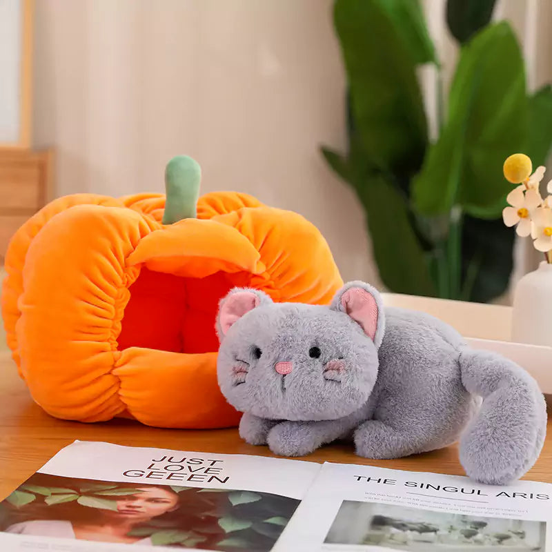 Dookilive Cat and Dog Nest Plush Stuffed Animal Doll Small House Creative Gift for Friends