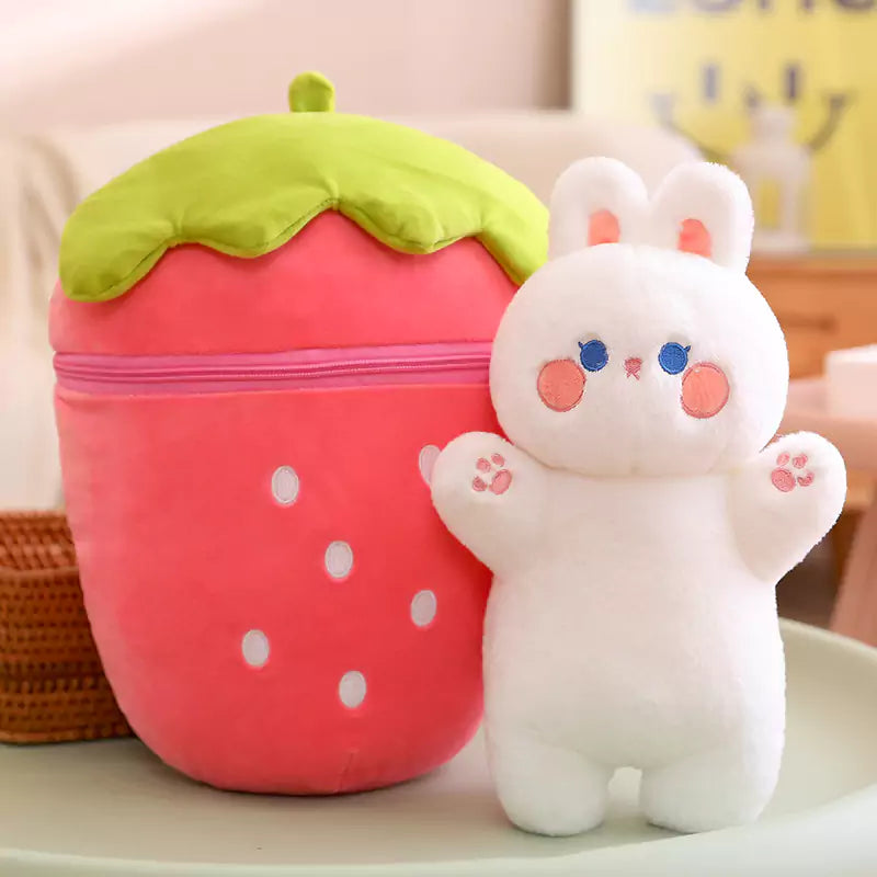 Cute rabbit Various Fruit Plush Toy Stuffed Vegetables Plush Toy Plush  (Apple)