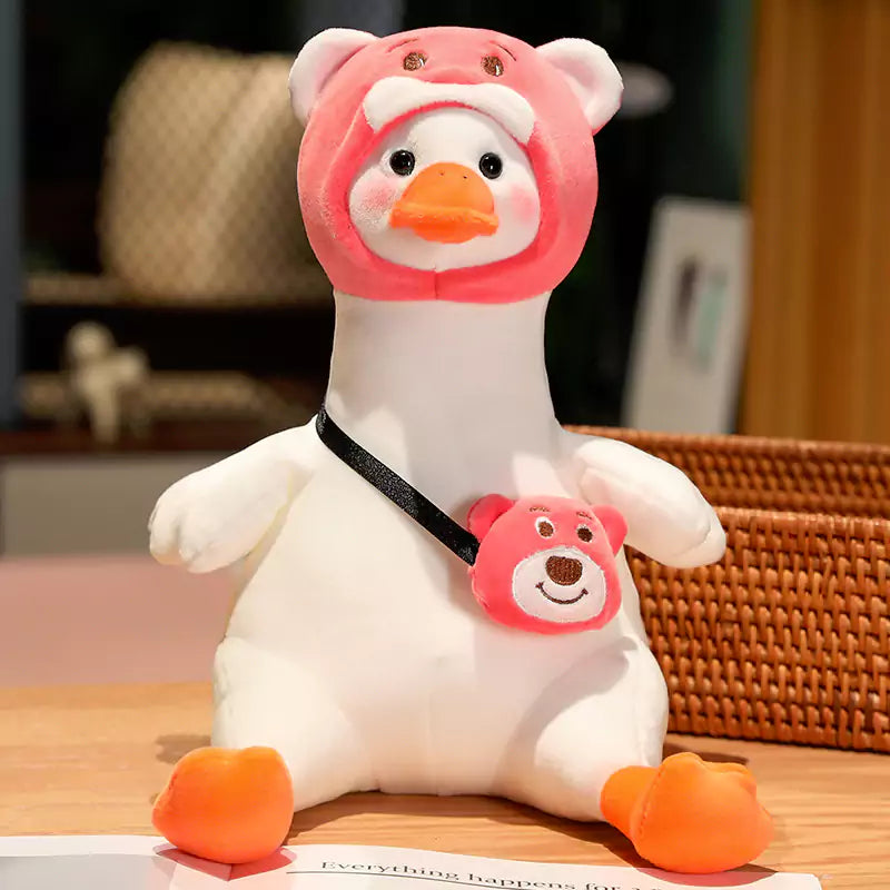 Plush stuffed Animal Big White Goose with Novel and Diverse Shape as a Birthday Gift for Children Dookilive