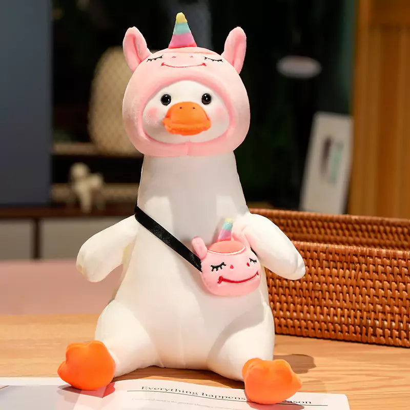Plush stuffed Animal Big White Goose with Novel and Diverse Shape as a Birthday Gift for Children Dookilive