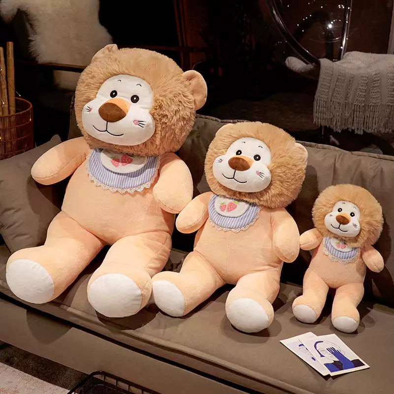 Little Lion Plush Stuffed Animal Doll Series Cute Bib Gift for Friends