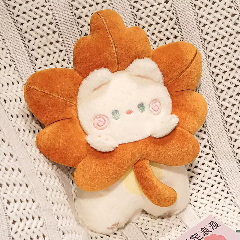 Plush Stuffed Animal Cat Cute Maple Leaf Shaped Birthday Gift for Girls Dookilive