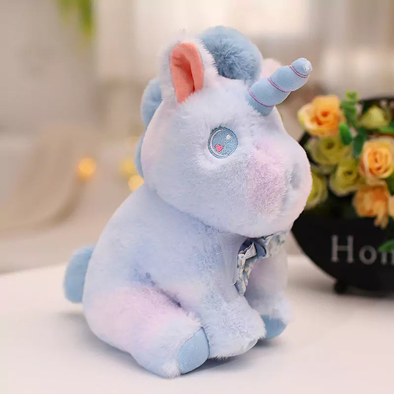 blue unicorn plush stuffed toy