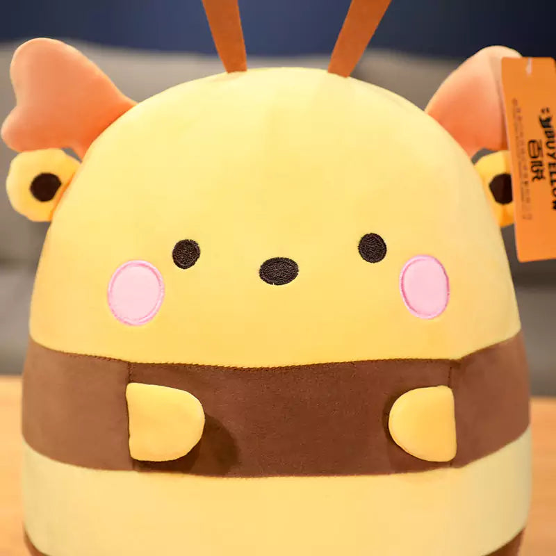 close up of bee pillow face
