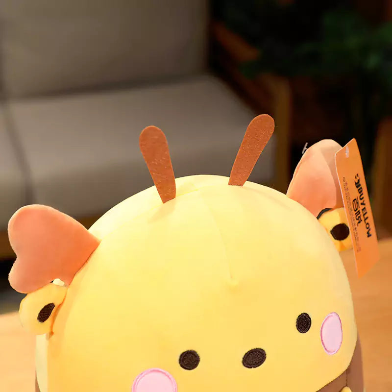 close up of bee pillow head