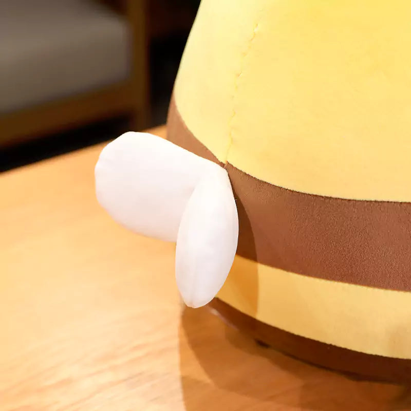 close up of bee pillow wings