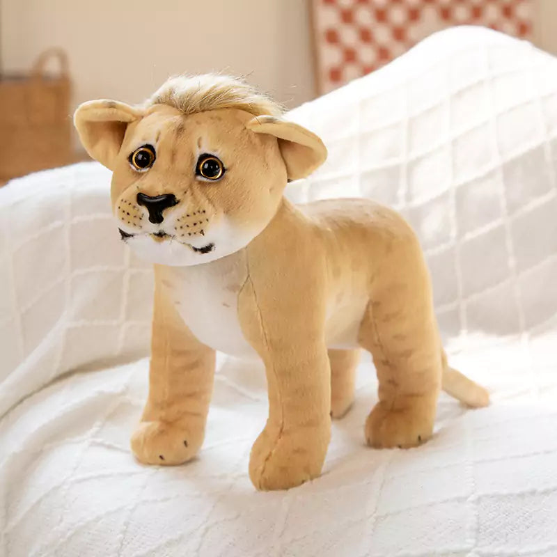 plush filled lion standing posture