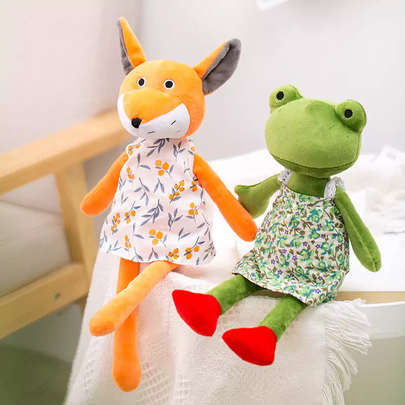 Dookilive Small Forest Animals Frog Fox and Raccoon Sleep Quietly Plush Doll