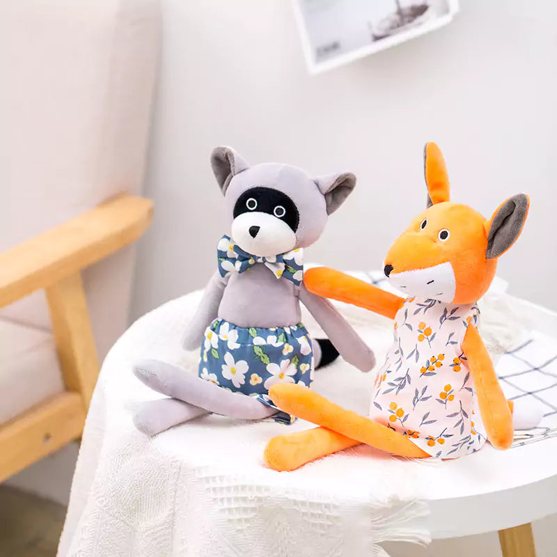 Dookilive Small Forest Animals Frog Fox and Raccoon Sleep Quietly Plush Doll