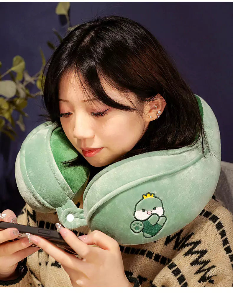 the headrest is worn around the neck
