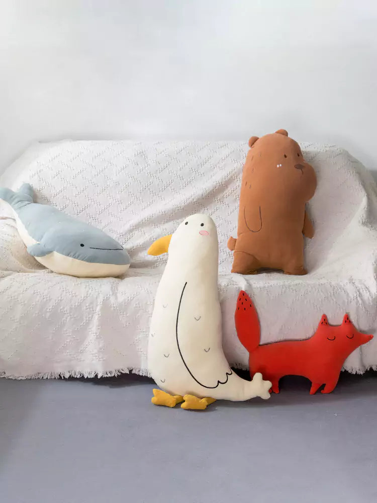 the whale is on the sofa