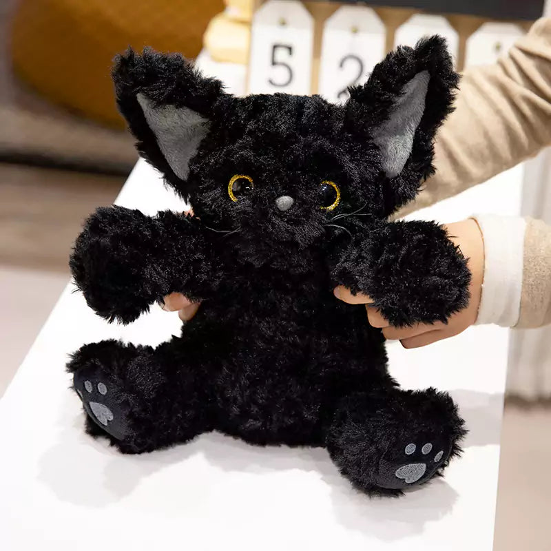 Schwarze Katze Plüschtier Geburtstagsgeschenk für Kinder