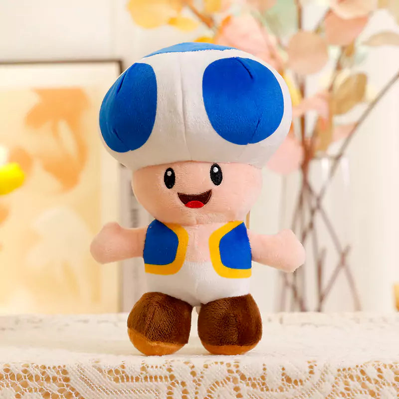 Fun Mario Character Design Plush Stuffed Doll As A Gift for Friends 20cmBlue Mushroom