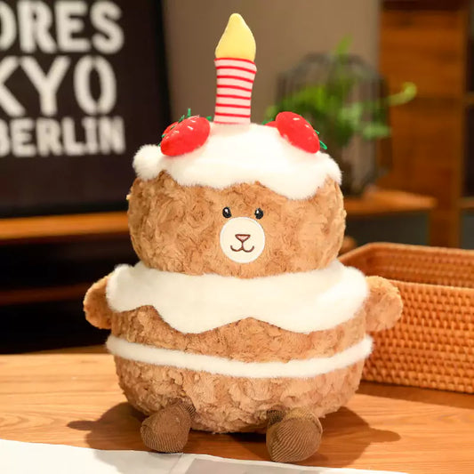 Bear Plush Toy Cake Shaped Birthday Gift for Friends