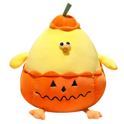Chicken Stuffed Animal Funny Pumpkin Shape Halloween Gift for Friends Dookilive