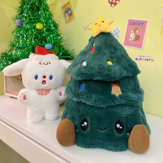 クリスマスツリーのぬいぐるみは子犬を隠します ノベルティと子供への特別なホリデーギフト Dookilive